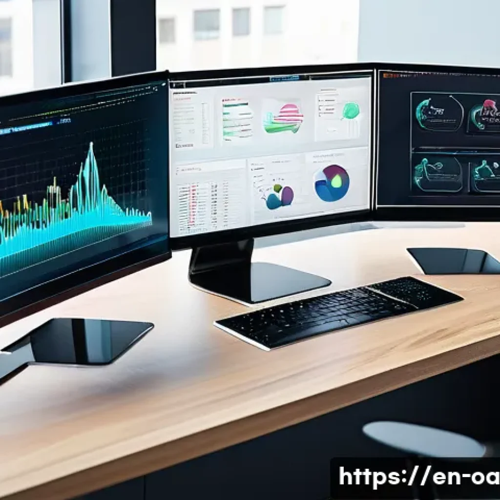 웹 컴포넌트의 경량화 기법 - A futuristic developer workspace featuring a sleek, modular web component architecture displayed on ...