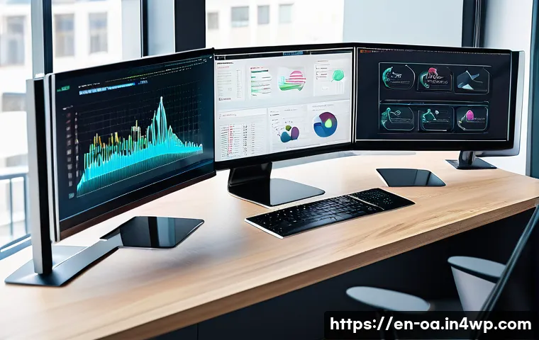 웹 컴포넌트의 경량화 기법 - A futuristic developer workspace featuring a sleek, modular web component architecture displayed on ...