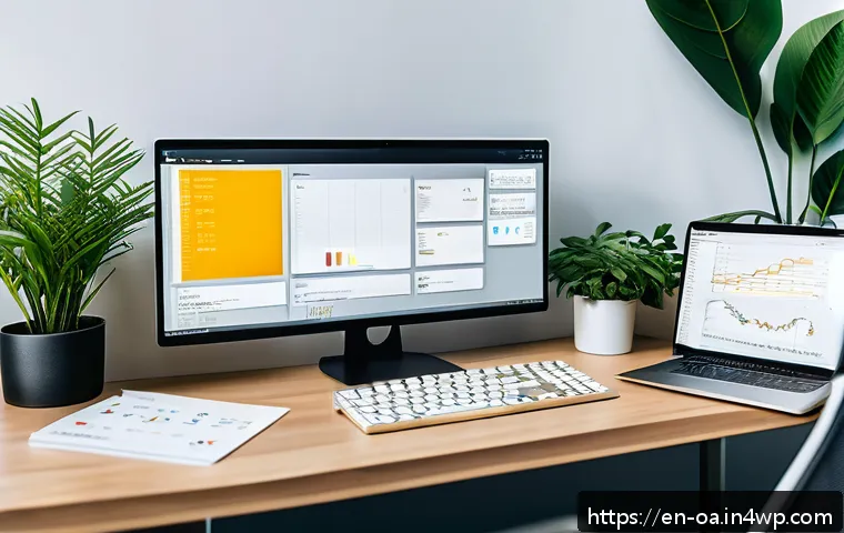웹 컴포넌트의 상태 동기화 방법 - A modern software developer workspace showcasing a large ultra-wide monitor displaying a complex Rea...