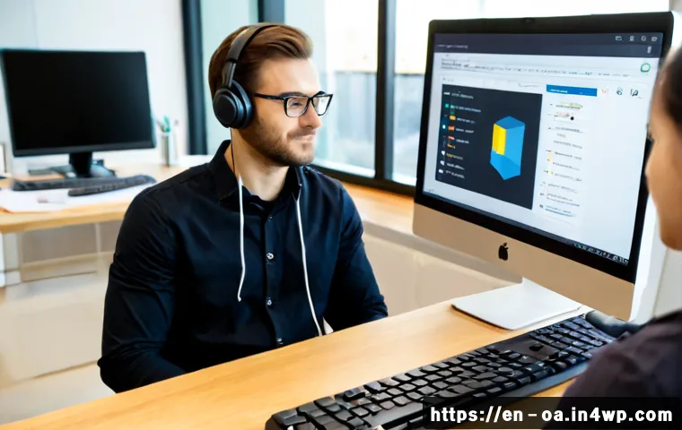 Home 17 웹 컴포넌트의 접근성 향상 전략 - Photorealistic modern office scene, a diverse web development team reviewing an accessible website i...