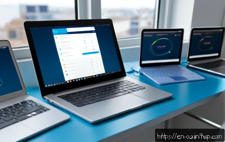 웹 컴포넌트와 REST API 통합 전략 - Photorealistic modern software developer workspace, a focused professional using a laptop with a cle...